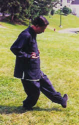 Master Park performing a Bai Bu Stepping Movement